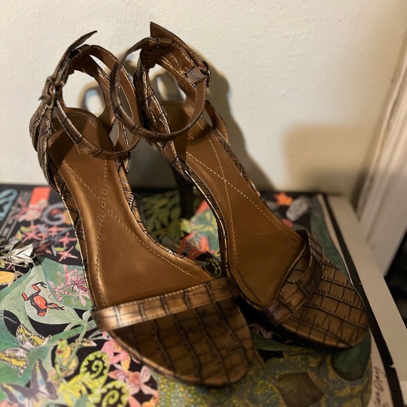 Brown Ankle Strap Fioni Heels - Picture 3 of 8